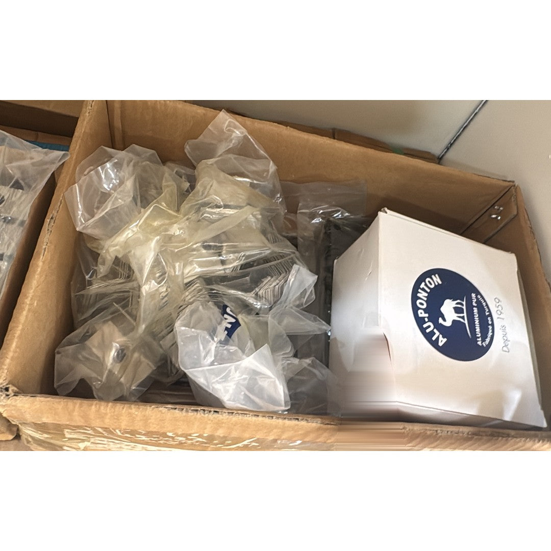 Carton de tire-fonds aluminium en sachets avec boîte Alu-Ponton, pour tôle bac