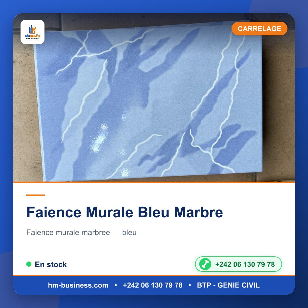 Faience Murale Bleu Marbre