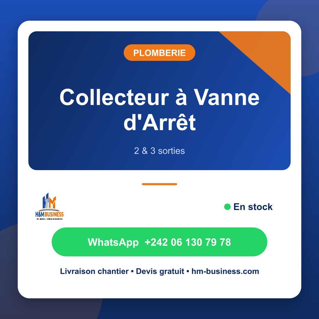 Collecteur à Vanne d'Arrêt